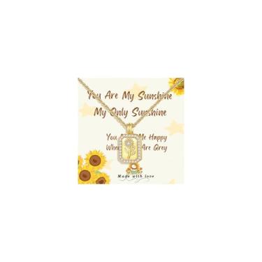 Imagem de Meeshi Colares de ouro para mulheres, joias de girassol, presentes de aniversário para mulheres, ideias de presente de aniversário de esposa para ela, presentes de aniversário para esposa, mãe