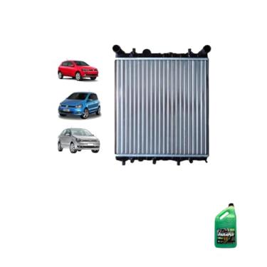 Imagem de Kit Radiador VW Gol G5 Fox Polo 2006 Com Ar + Aditivo Paraflu Verde Pronto Uso