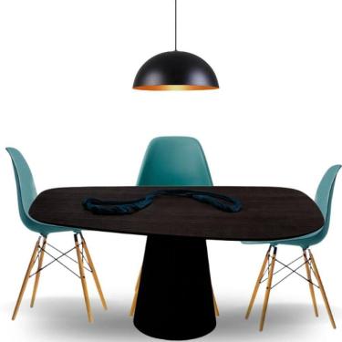 Imagem de Mesa Oval Organica Flower 2.35x122cm Em Ebano