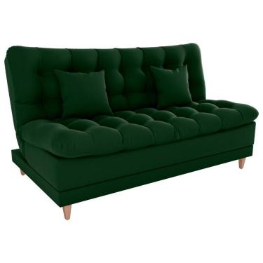 Imagem de Sofa Cama 2 Lugares 185 Cm Duda Veludo Maserati Milani Store Verde