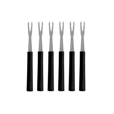 Imagem de Garfo Para Petisco Em Inox Cabo Preto 6 Peças - Hauskraft