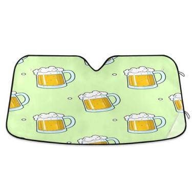 Imagem de Blueangle Canecas de Cerveja Para-brisa de Carro Protetor Solar para Carros - Proteção UV Dobrável, Ajuste Universal 139.7 cm x 70.1 cm Protetor de Para-brisa Frontal (38)