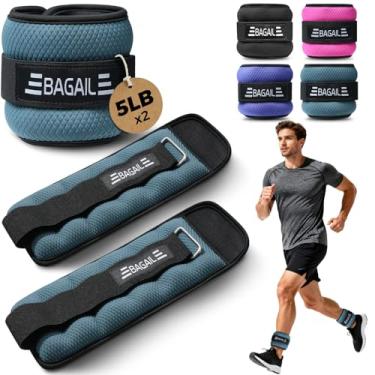 Imagem de BAGAIL Pesos de tornozelo e pulso para mulheres e homens, 1 par de 1/2/4/6/8/4,5 kg peso da perna com design elegante e ajuste seguro, conjunto de braço pesado para caminhada, corrida, fitness em casa