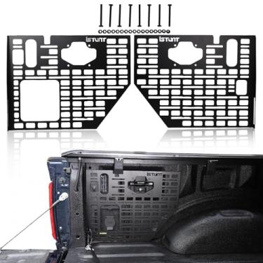 Imagem de CICANPART Suporte lateral Molle painel rack de aço traseiro porta-malas interior organizador de bagagem de carga slot horizontal preto adequado para Ford F150 2022 2023 2024 2025