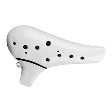 Imagem de Dynwave Ocarina de 12 furos, flauta alto em Dó, instrumento pequeno para profissionais e crianças, Branco