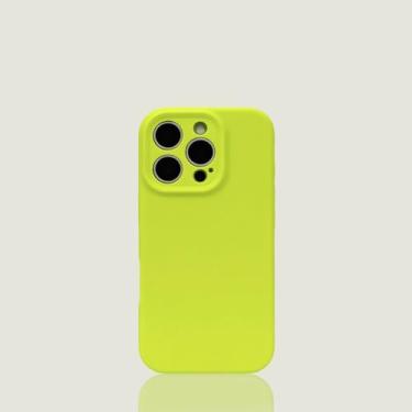 Imagem de Capa de silicone líquido verde fluorescente à prova de choque para iPhone 16 Pro Max, 15, 15Pro, 14 e 13, capa original com botão de câmera, b, para iPhone 13 Pro (6,1")