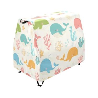 Imagem de Qilmy Cartoon Whales Kids Water Table Cover, Duty Waterproof Patio Table Covers for Outdoor Toddler Splash Tables, UV Resistant & Dustproof Play Table Protector, Cover Only