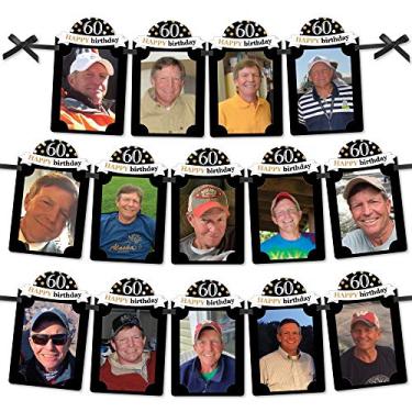 Imagem de Big Dot of Happiness Aniversário de 60 anos - Ouro - Decoração de Festa de Aniversário DIY - Exibição de Imagens - Faixa de Foto