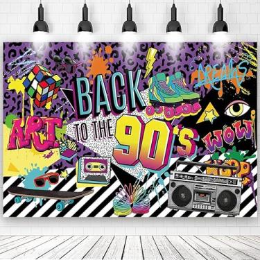 Imagem de Pano de fundo de festa em casa dos anos 90, faixa de parede de tijolo de tijolo de rádio retrô dos anos 90, 1,5 x 1 m