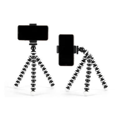 Imagem de [Mini tripé] Mini tripé portátil | altura ajustável, material de aço inoxidável, flexível | para smartphone, projetor de mesa, transmissão ao vivo e fotografia