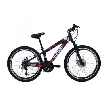 Imagem de Bicicleta Viking X Tuff 25/30 Freeride Aro 26 Freio A Disco 21 Velocidades Cambios Shimano Roxo Laranja