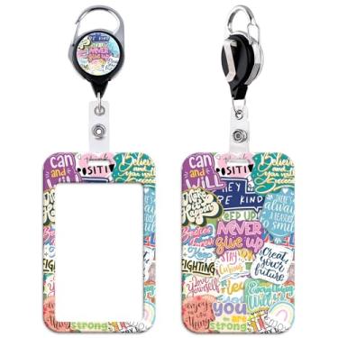 Imagem de Porta-crachá de identificação com citação legal, fofo, retrátil, clipe de carretel com suporte de identificação para chaves e crachás de identificação para crianças, mulheres, professoras, meninas