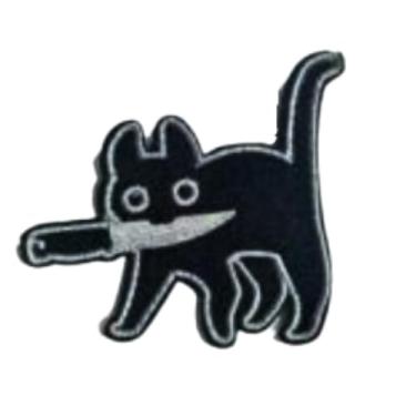 Imagem de DoLife Attached Patch de gancho e laço de gato açougueiro, 1 peça de adesivos bordados meme engraçados, remendo tático de moral militar com suporte de gancho, acessórios fofos para mochilas