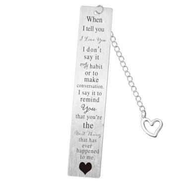 Imagem de I Love You, presentes de dia dos namorados, para ele e ela, marcador de livro para marido, esposa, namorado, namorada, casal, marcador de livro, presente de aniversário, Natal, aniversário
