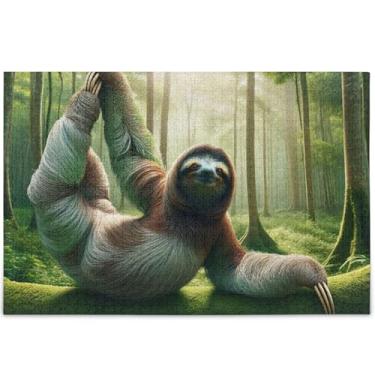 Imagem de Quebra-cabeça engraçado de preguiça para adultos, 1000 peças, presentes de jogo de quebra-cabeça engraçados, para adultos, arte, brinquedo, pintura, 75 x 50 cm