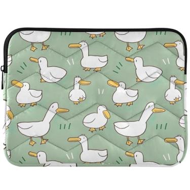 Imagem de Capa para laptop com desenho de pato verde sálvia fofa, capa para MacBook Pro, capa de 13 polegadas, universal, acessórios de computador de 13 a 14 polegadas