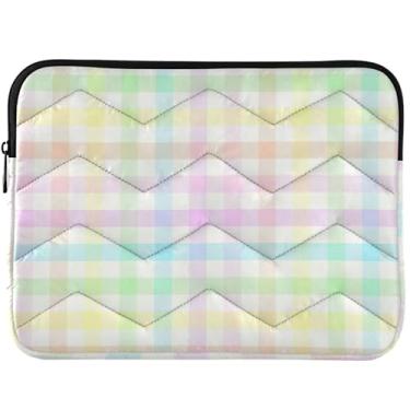 Imagem de Capa protetora personalizada xadrez xadrez arco-íris acolchoada para MacBook 13 polegadas linda capa protetora para notebook capa universal 13-14 polegadas