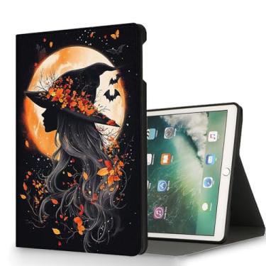 Imagem de RUUHLJLET Capa para tablet Samsung Galaxy Tab A11 Plus 2025/ Tab A9 Plus 2023 de 11 polegadas, despertar/hibernar automaticamente, capa protetora com suporte ajustável - Halloween Witch Moon