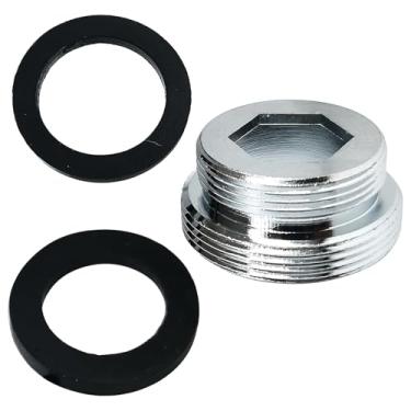 Imagem de 2 peças rosca macho M26x1mm para rosca macho M22 kit adaptador aerador torneira, torneira de latão, conexão de encaixe do adaptador de mangueira de água (prata)