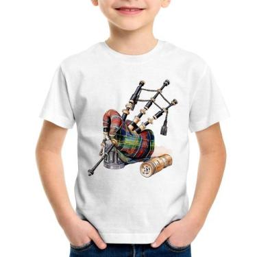 Imagem de Camiseta Infantil Gaita de Foles - Foca na Moda, Branco, 6