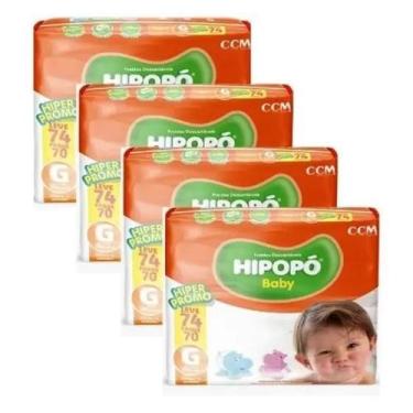 Imagem de Fralda infantil Hipopo 4 Pacotes Hiper Tamanho G - 296 Unidades