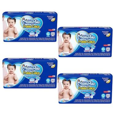 Imagem de Fralda Calça Mamypoko Super Seca Azul 4 Pacotes Tamanho G Com 30 Unida