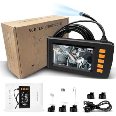Imagem de Endoscópio Industrial com Tela de 4.3 Polegadas, Câmera HD à Prova d'Água IP67, 5m de Cabo, Grava Vídeo e Foto, Kit Completo