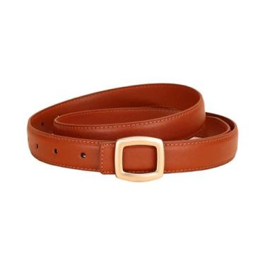 Imagem de Cinto Feminino De Couro Genuíno Preto Com Decoração Simples Acessório 