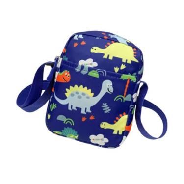 Imagem de Bolsa de maquiagem fofa de lona bolsa de armazenamento de desenho animado masculina e feminina (azul)