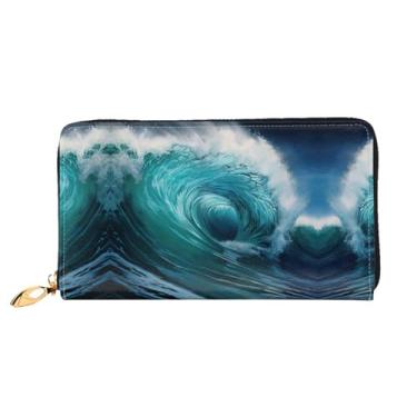 Imagem de XLLingL Carteiras de cartão de crédito impressas, bolsas longas de couro femininas, carteiras com zíper, carteira de viagem simples