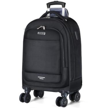Imagem de Ponhog Mochila de rodinhas com 4 rodas, mochila de viagem para laptop de 15,6 polegadas para mulheres e homens, rolo resistente à água com porta de carregamento USB, bolsa de trabalho com rodas