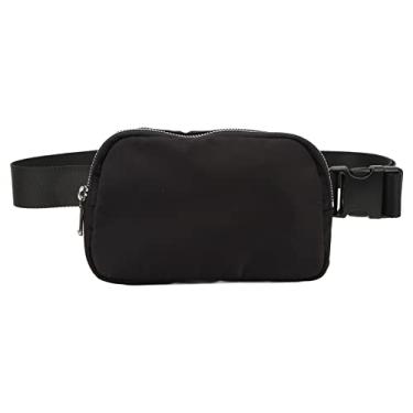 Imagem de SPYMINNPOO Bolsa Esportiva para Cinto, Grande Capacidade para Corrida, 60-120cm, Bolsa de Cintura para Viajantes, Entusiastas do Fitness, Fibra de Poliuretano (Preto)