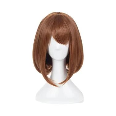 Imagem de Peruca Sintética Curta Marrom Estilo Anime My Hero Academia Ochako Ura