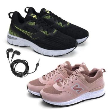 Imagem de Tênis Feminino Esporte Academia + Fone de Ouvido Fio Kit 2 - Rede Carn