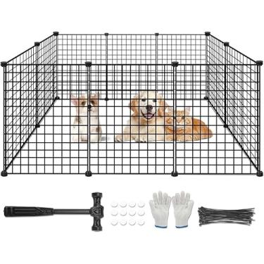 Imagem de Cercado para Cachorros, 10 Modulos Cercadinho para Cachorros, 72 * 72cm Cercado Pet, Animal de Pequeno Porte Cercad, Pode Ser Montado À Vontade Cercadinho Pet
