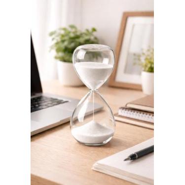 Imagem de Ampulheta Decorativa de Vidro Transparente 15 ou 30 Minutos Relógio de
