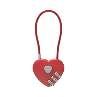 Imagem de Cadeado De Combinação De 3 Dígitos Estilo Coração, Cadeado De Código F