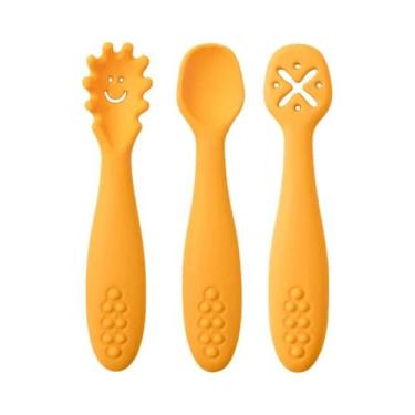 Imagem de Conjunto De Utensílios De Aprendizagem Para Bebês 3PCS Colher De Alime
