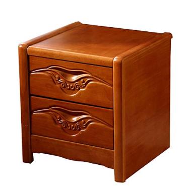 Imagem de Mesa de cabeceira de madeira com 2 gavetas, mesas de canto modernas, mesas laterais, sala de estar, fácil montagem (cor begônia)