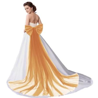 Imagem de Unykaflor Laço destacável para vestido, cinto com laço e cauda de tule, acessórios de vestido de noiva para formatura