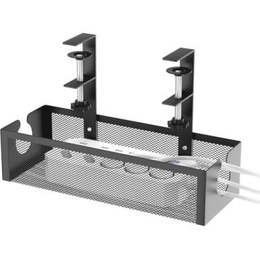 Imagem de sem elevador, bandeja de gerenciamento de cabos, gerenciamento de cabos sob a mesa, organizador para casa, escritório " (trumpet)