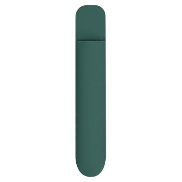 Imagem de eZAKKA Suporte de lápis de silicone para a maioria das canetas, lápis, adesivo autoadesivo de 19,78 cm para notebooks, diário, mesa, tablet, verde, 1 pacote