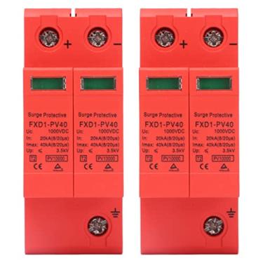 Imagem de 2 unidades 2P DC dispositivo de proteção contra sobretensão, 500V 750V 1000V 20-40kA supressor de sobretensão 35mm montagem em trilho SPD para caixa de distribuição de energia (CC 1000 V)