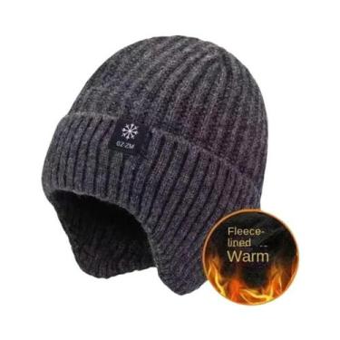 Imagem de Gorro De Tricô Quente Para Proteção De Orelhas No Inverno Para Homens 