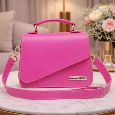 Imagem de Bolsa Pequena Feminina Transversal e de Mao - Lorena Vitória, Pink