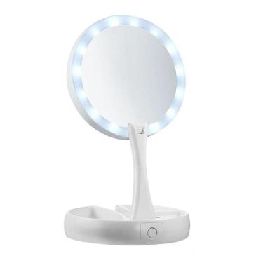 Imagem de Espelho Dobrável Led Iluminador Mesa Maquiagem Portátil