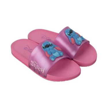 Imagem de Chinelo Menina Grendene Kids Slide Stitch Rosa Glitter 22994