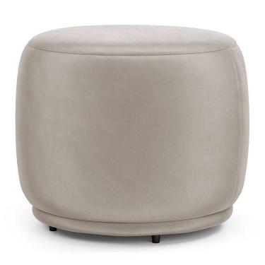 Imagem de Puff Decorativo Orgânico Living Molly Redondo Veludo Bege - Desk Design