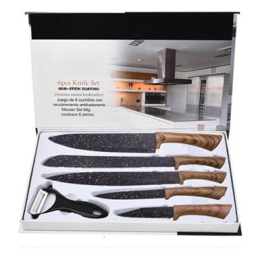 Imagem de Kit Faca De Churrasco Antiaderente Profissional - FACAMADEIRA