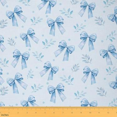 Imagem de jejeloiu Tecido de laço de aquarela da The Yard lindo tecido de estofamento com laço para cadeiras estilo princesa sonhadora, impermeável, decoração interna e externa para projetos de artesanato de